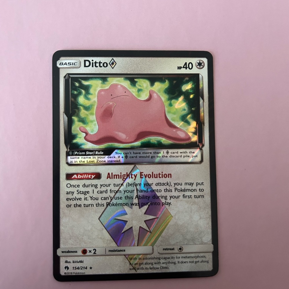 Ditto – 2018 Prism Star (Mint Condition)